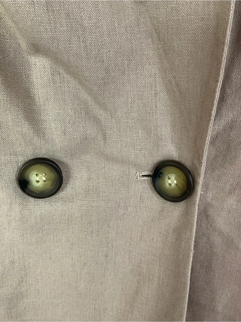 H by Halston Women's Tan Notch Collar Linen Blend Cropped Blazer Jacket Size S